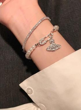 高级感西太后土星珍珠手链轻奢