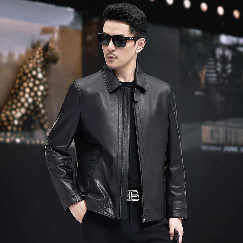 2026新款真皮皮衣男头层牛皮时尚商务休闲皮夹克外套高端羽绒服