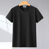 300斤短袖 宽松胖子纯棉体恤休闲纯色打底圆领半袖 t恤男肥款 加大码