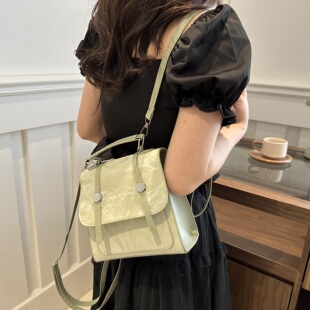 小众质感剑桥包双肩包包女甜美学院风邮差包ins小方包斜挎包女包