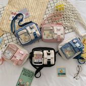 网红时尚 潮日系小清新学生斜挎包可爱女孩小帆布包 小包包2026新款