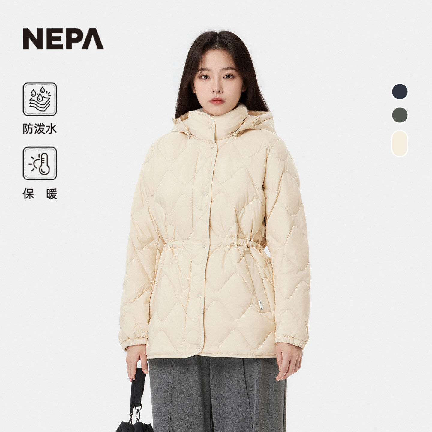 NEPA耐葩女士中长款羽绒服图片