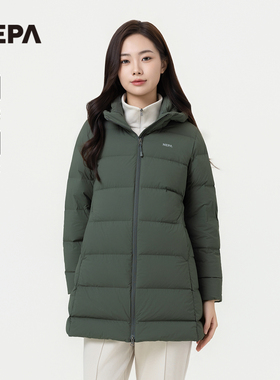 NEPA耐葩户外25秋冬新品女士羽绒服鹅绒保暖中长款羽绒服7L82026