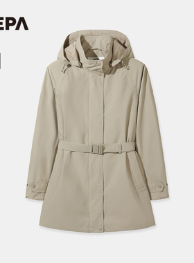 NEPA耐葩户外26春季新品女士防水夹克腰带款连帽实用夹克7M20561