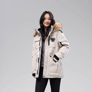 韩国Runningman工装户外宽松羽绒服女情侣派克服男中长款加厚外套