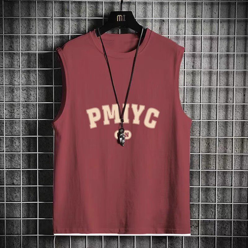 新款夏季帅气个性大码背心打底休闲圆领无袖t恤休闲男士痞帅上衣