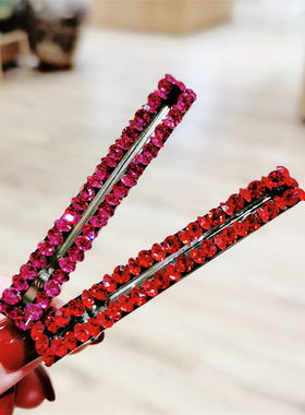 新年本命年红色发夹网红2023年新款侧边刘海后脑勺鸭嘴夹子边夹子