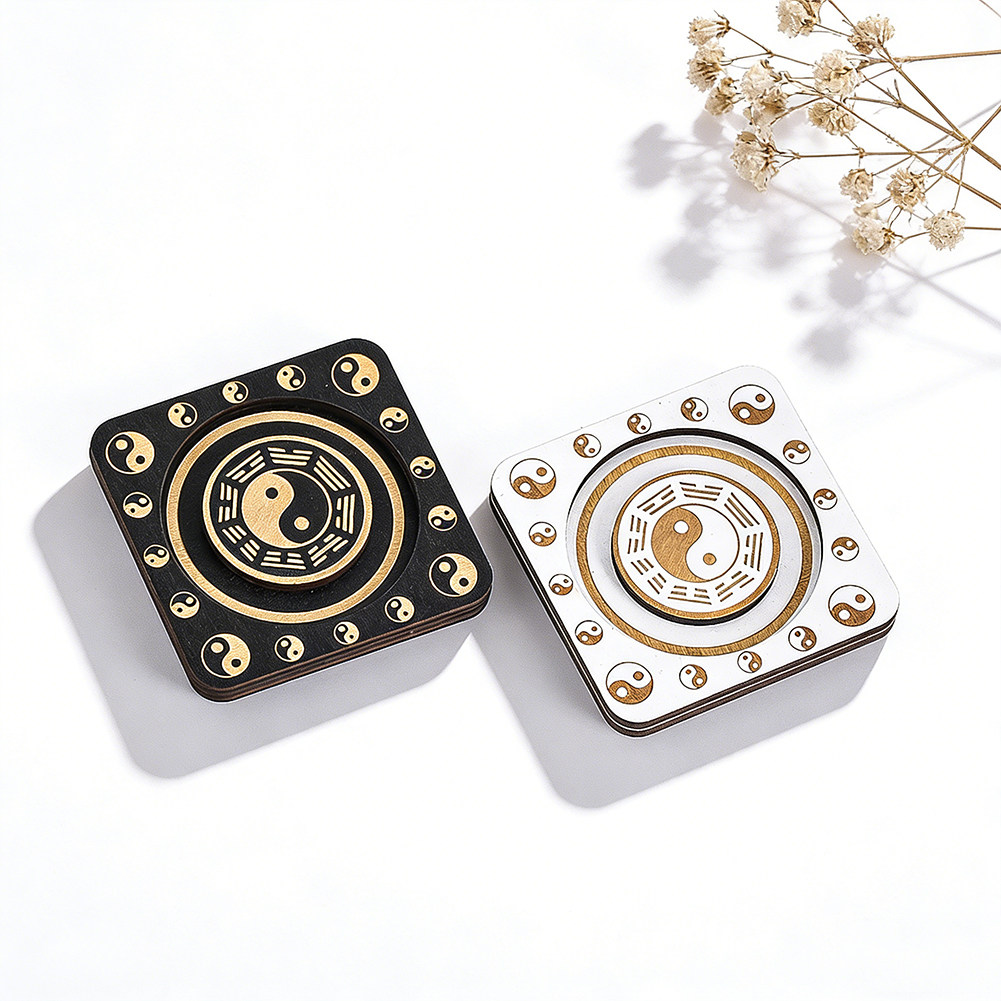 国风黑白太极木质隔热杯垫首饰展示台水晶底座桌面摆件镇纸装饰品,家居饰品,桌面摆件,淘宝优惠券,粉丝福利购,淘宝优惠卷