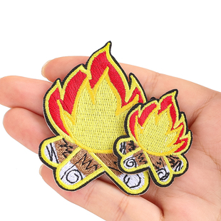 可爱卡通火堆火焰刺绣布贴衣服鞋 饰配件diy背胶熨烫补丁贴 帽包装