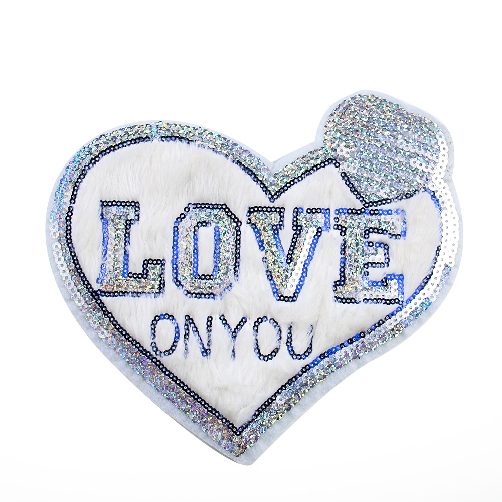 亮片love字母爱心衣服鞋帽布贴