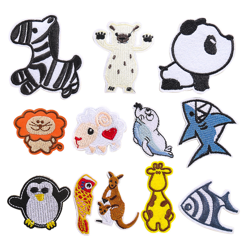 卡通小动物刺绣布贴爱心绵羊贴片徽章牛仔衣服帽包diy装饰补丁贴