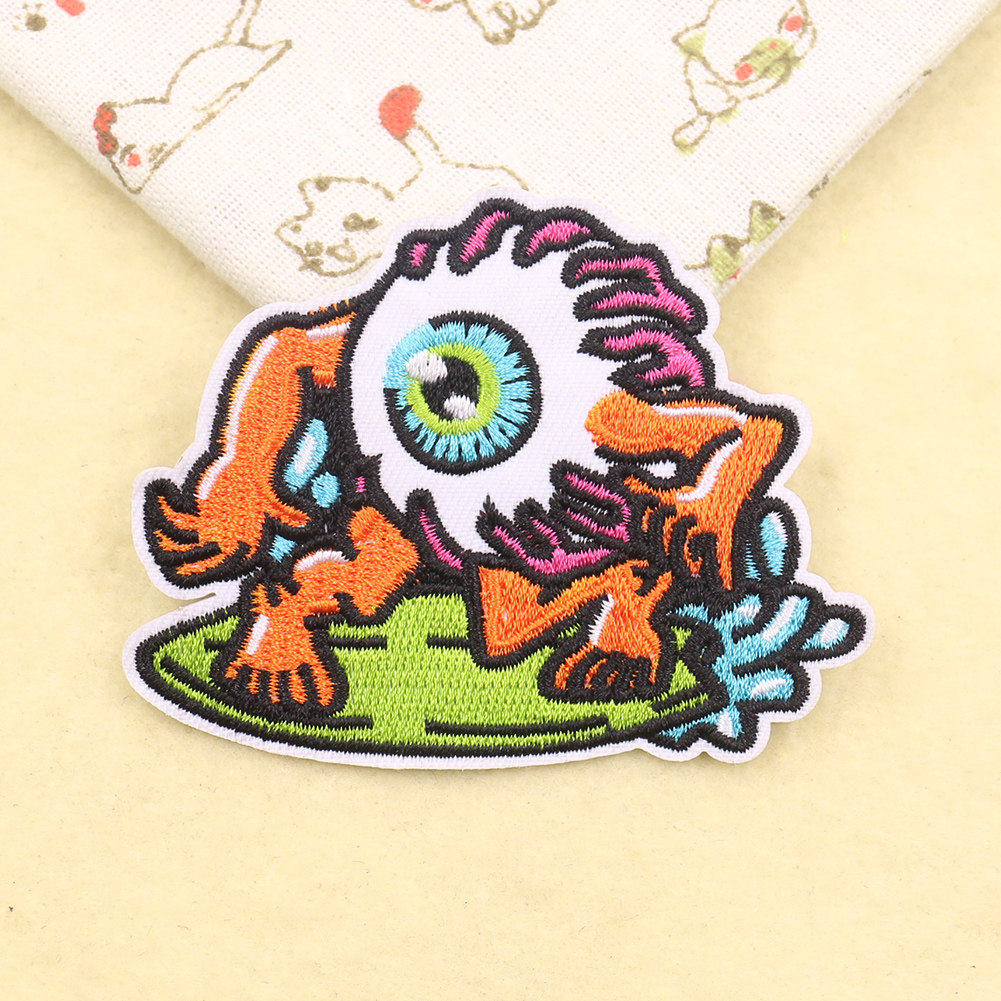 卡通刺绣布贴独眼怪兽时尚diy补贴裤子衣服鞋装饰羽绒破洞补丁贴