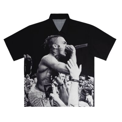 Selfish xxxtentacion纯棉衬衣衬衫休闲宽松印花短袖半袖印花潮牌