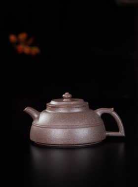 陈洁制 大吉一式 大彬桂花砂 148cc 家用紫砂壶