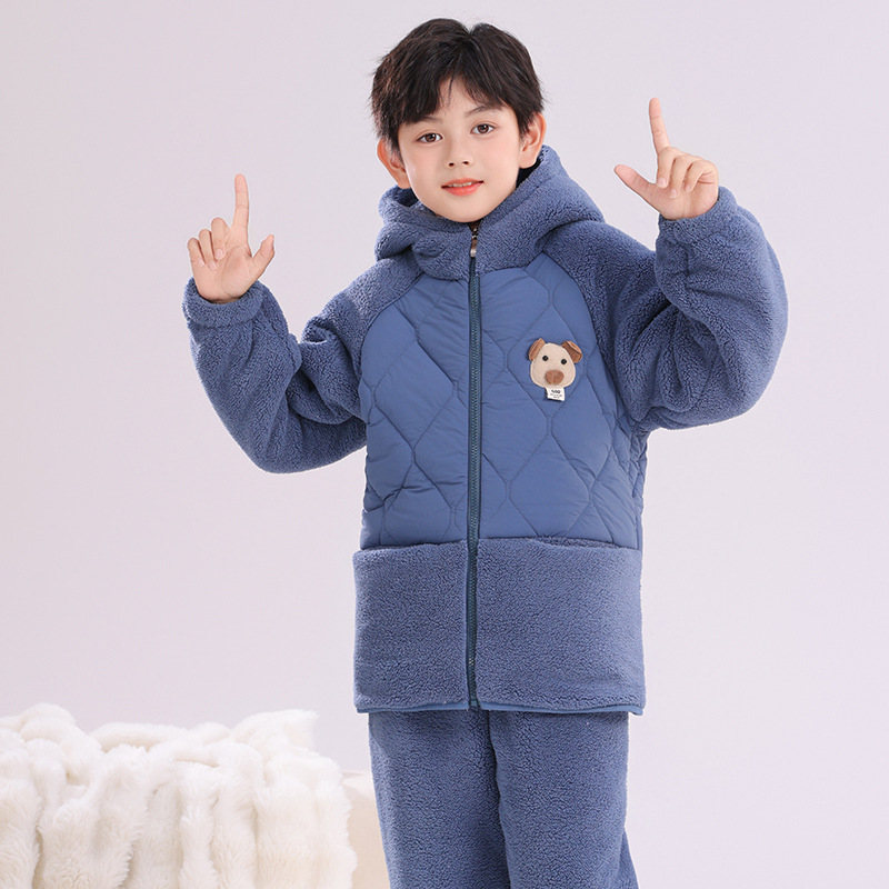 冬季韩版三层夹棉加厚面包服套装