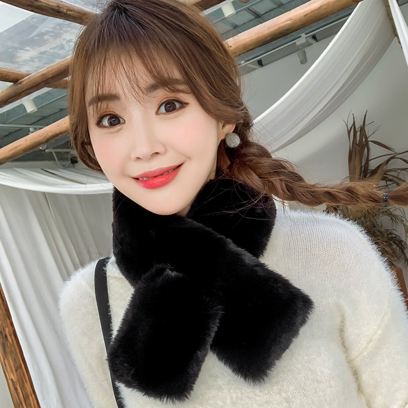 韩版獭兔毛围巾毛领子交叉毛毛围脖女秋冬季百搭毛绒脖套学生加厚,服饰配件/皮带/帽子/围巾,围巾/丝巾/披肩,淘宝优惠券,粉丝福利购,淘宝优惠卷