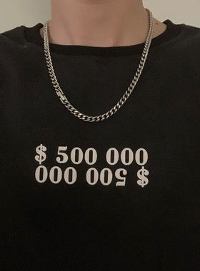 嘻哈链子情侣钛钢项链古巴链条