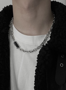 原创寂静系列项链男潮高级感冷淡风小众设计感钛钢痞帅嘻哈
