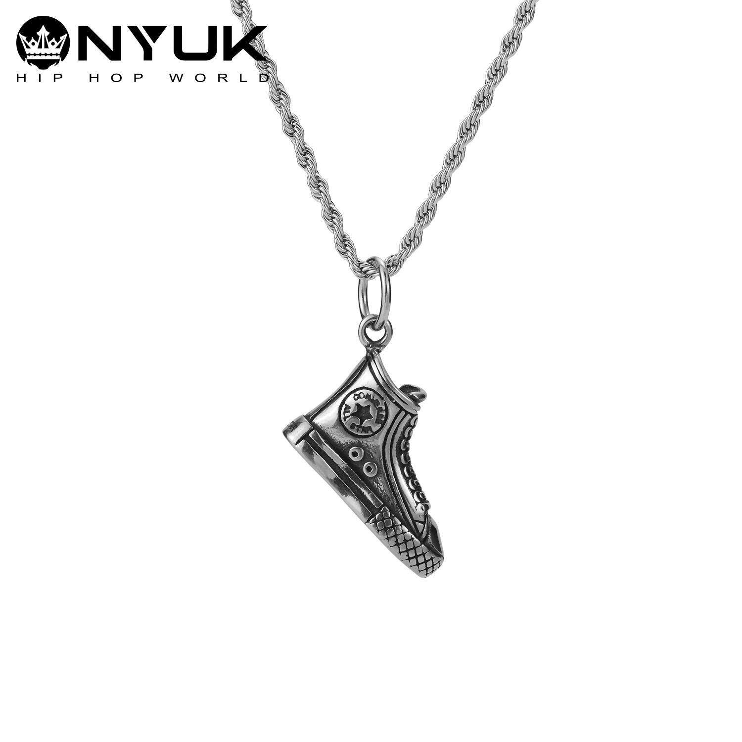 NYUK恩尤奇正品嘻哈项链潮男不锈钢新款高帮鞋吊坠链子hiphop饰品