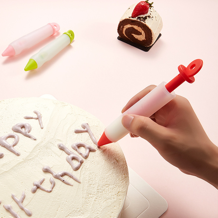 4头硅胶裱花笔巧克力酱奶油枪DIY蛋糕装饰写字笔曲奇饼干烘焙工具-封面