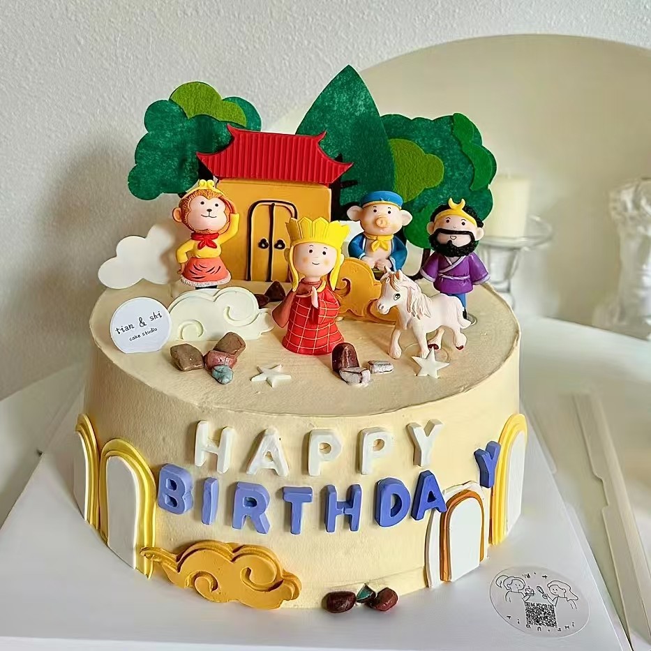 西游记蛋糕装饰插件师徒四人孙悟空唐僧猪八戒摆件儿童生日插牌