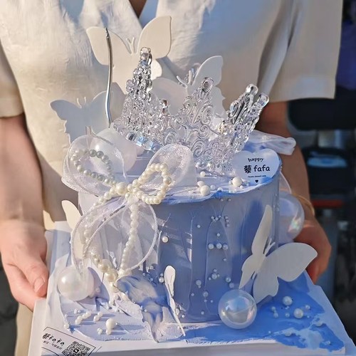 唯美皇冠生日蛋糕装饰