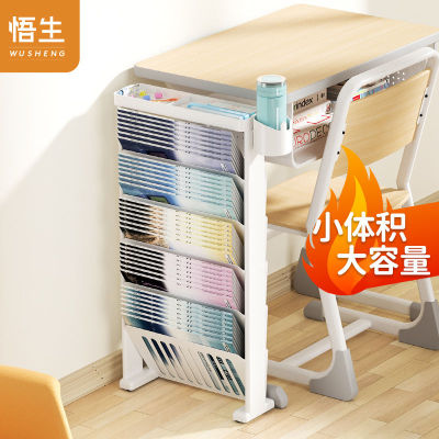悟生可移动桌边书架大容量