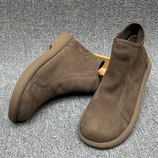 外贸真皮男鞋新款牛皮磨砂软皮马丁靴男切尔西拉链短靴高帮休闲鞋