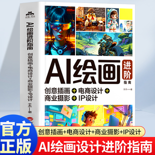 AI绘画进阶指南 创意插画+电商设计+商业摄影+IP设计  AI绘画技巧创意到成品商业变现实战 风格构图 色彩光线平台深度操作实际应用