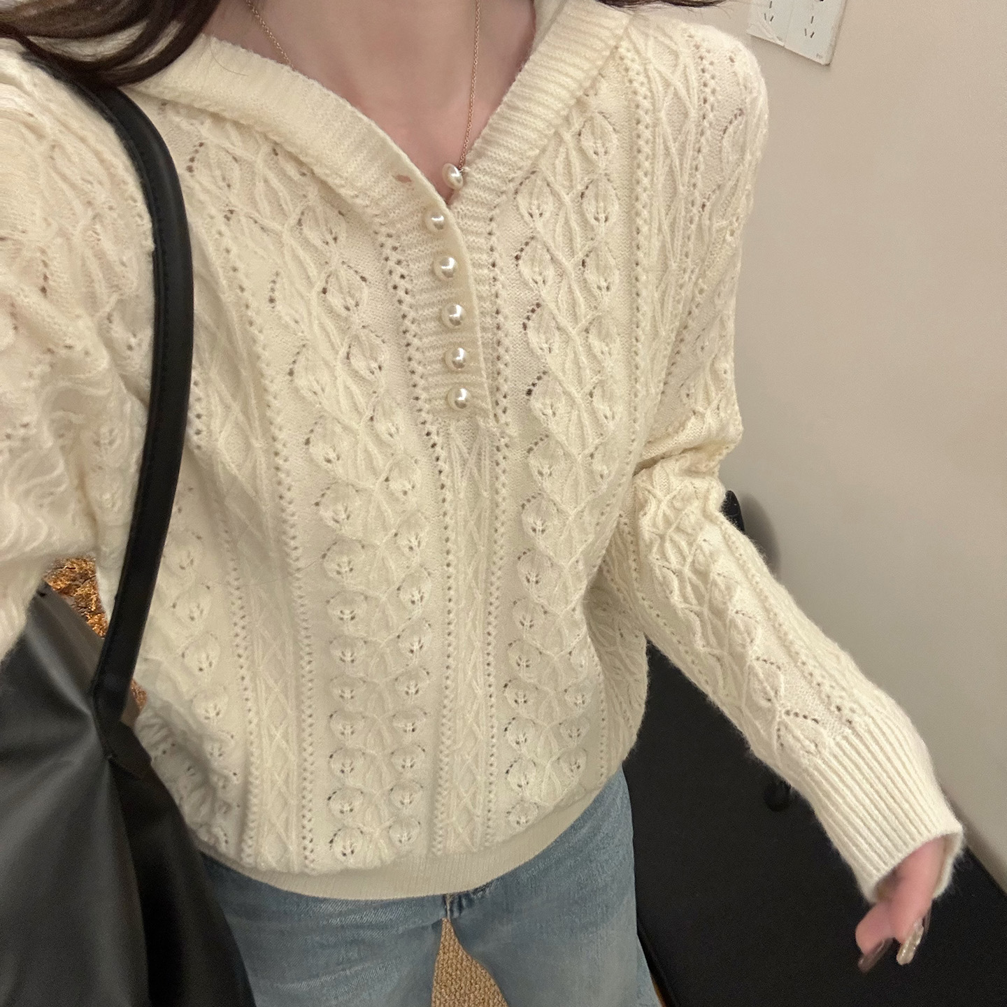 2025新款年春季连帽针织衫女宽松显瘦今年流行高级感时尚洋气上衣