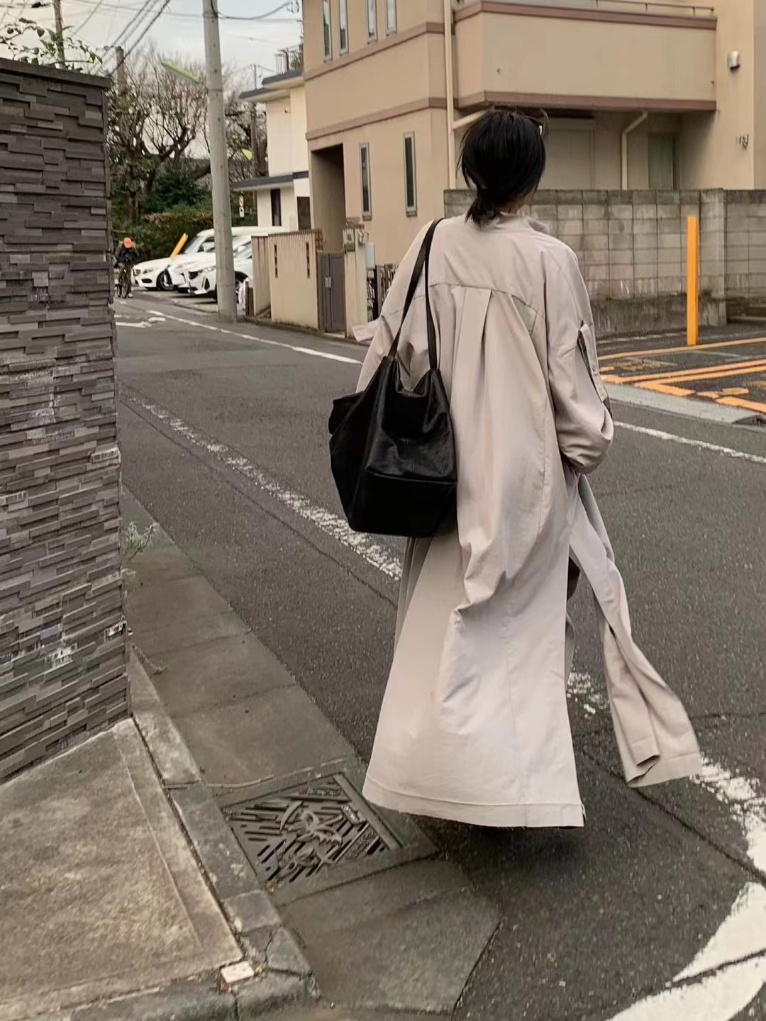 设计师品牌YP时髦立领气场全开超长款风衣外套