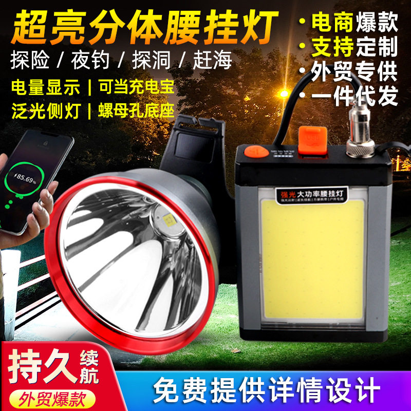 2023款LED头灯头戴式手电筒强光充电超亮灯夜钓灯钓鱼矿灯大功率