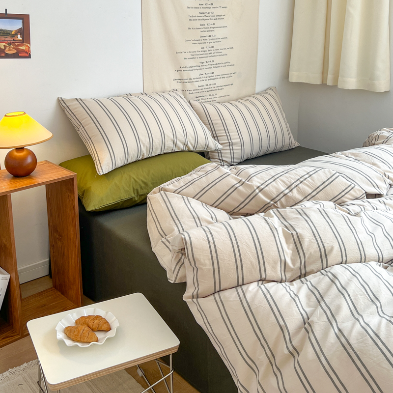 中古风四件套纯棉水洗棉博主同款