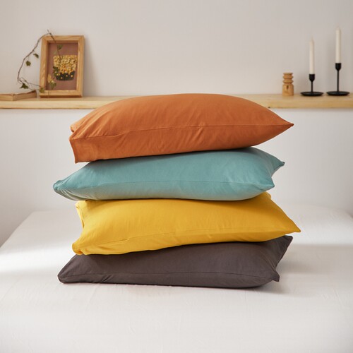 全棉纯色双拼针织棉拍单只枕头套