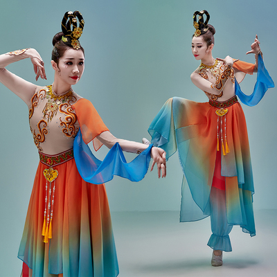 敦煌飞天儿童汉代舞蹈服装新丝路盛联古典舞服装中国风格女性艺术