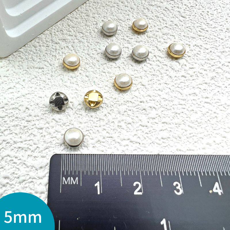 진주 단추 골드베이스 실버베이스 구리베이스 덮여 진주 단추 수제 DIY 인형 옷 장식 단추