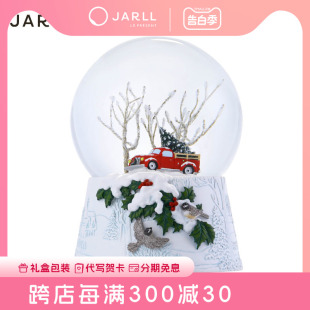 JARLL圣诞雪景雪地雪花水晶球音乐盒女生儿童生日创意圣诞节礼物