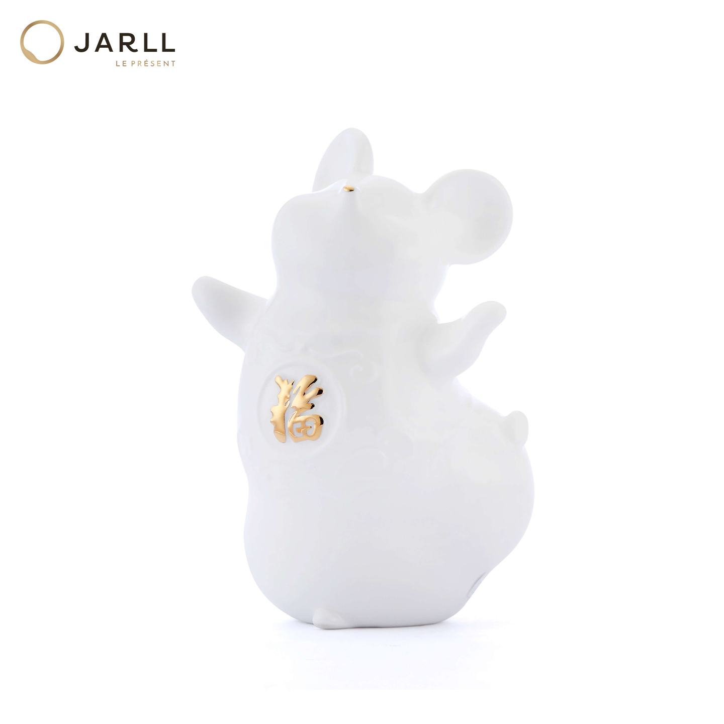 JARLL赞尔十二生肖之聪慧鼠摆件鼠来福骨瓷摆饰同学生日纪念礼物