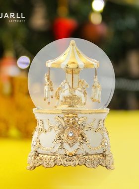 JARLL赞尔水晶球音乐盒旋木八音盒圣诞生日告白礼物送女友