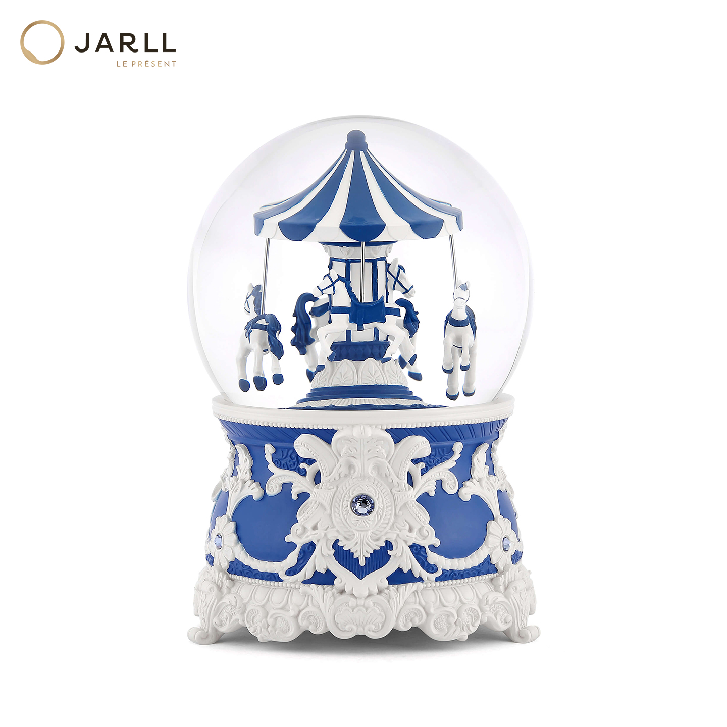 JARLL赞尔旋转木马水晶球音乐盒自喷亮片八音盒女孩生日告白礼物