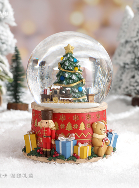 JARLL赞尔水晶球音乐盒亮灯旋转八音盒圣诞告白礼物送女朋友对象