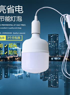 LED电灯插电灯悬吊式带线超亮节能家用床头灯小夜灯带开关吊线灯