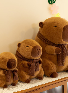 网红爆款围巾水豚君公仔卡皮巴拉玩偶抖音小红书同款生日礼物女生