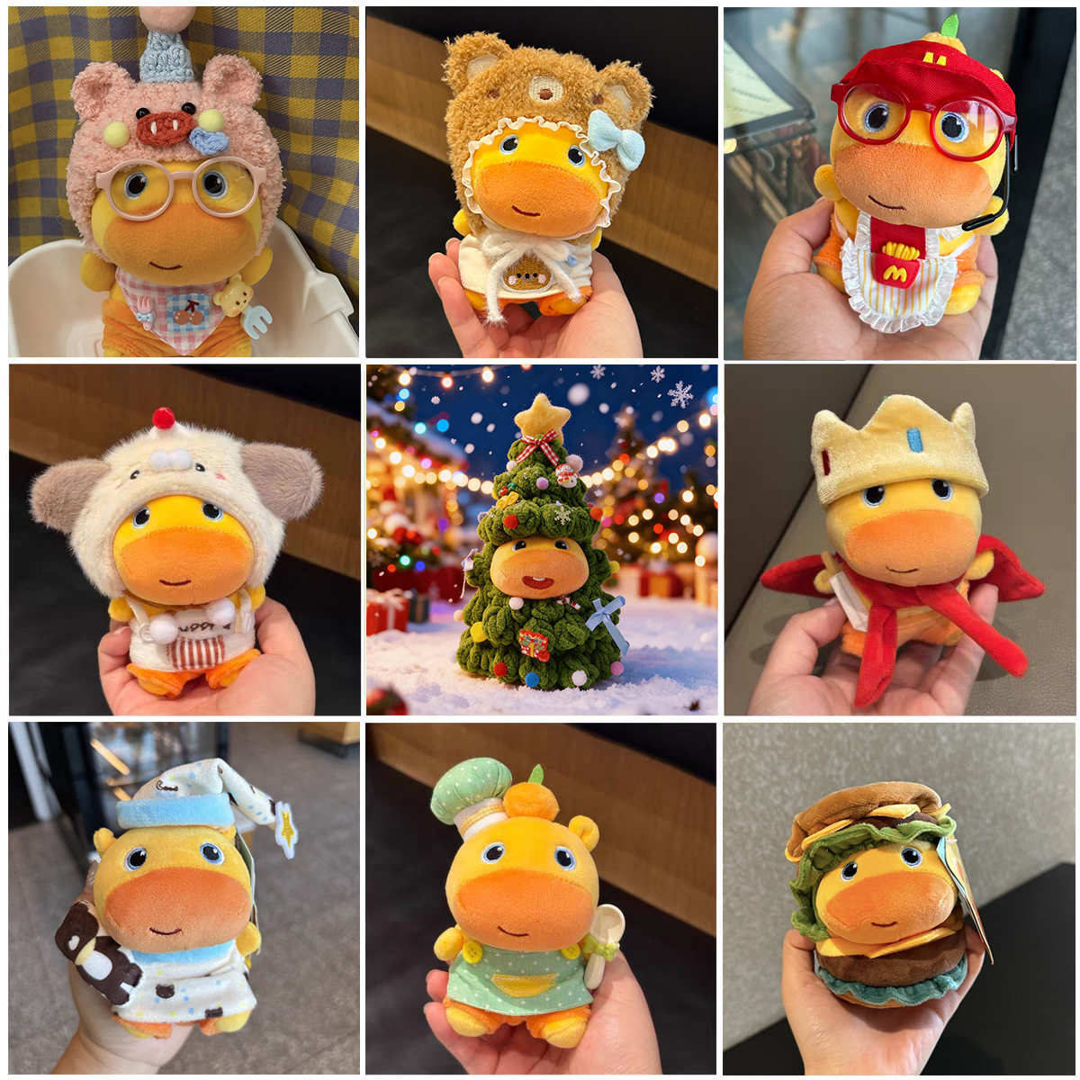 水豚噜噜10cm适配可爱娃衣棉花娃娃海星体毛绒玩偶围兜头套配饰