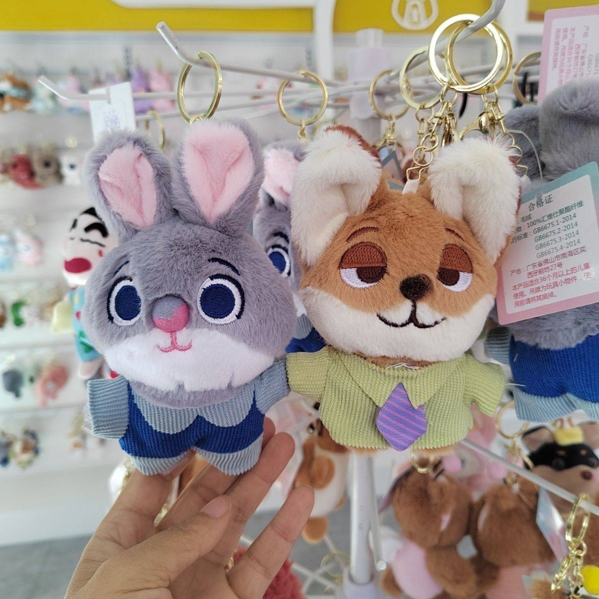 跨境疯狂动物城兔子朱迪狐狸尼克毛绒玩具包包挂饰公仔毛绒钥匙扣