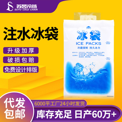 一次性注水冰袋生鲜冷链保鲜冰袋冷藏快递冷链袋PE加厚注水冰袋