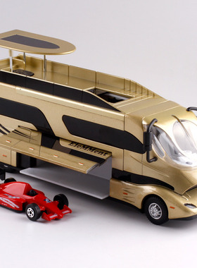铠威合金仿旅行房车声光回力车模型 车门可以开MS1619A