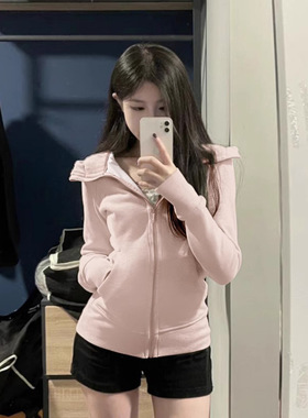 卫衣外套女2025秋季新款春秋款修身女装瑜伽服薄开衫紧身运动上衣