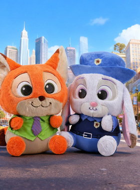 新款疯狂动物城朱迪尼克公仔毛绒玩具狐狸玩偶儿可爱生日礼物跨境