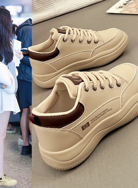 2025春秋季新款皮面小白鞋女百搭女鞋舒适学生跑步运动鞋板鞋Q820